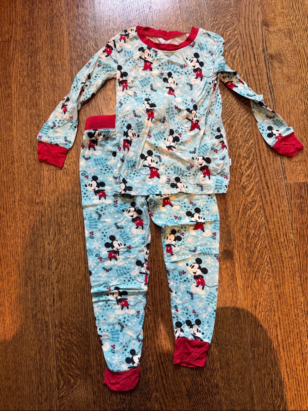 Disney Mickey Mouse Light Blue and Red Kids Pajama Set
